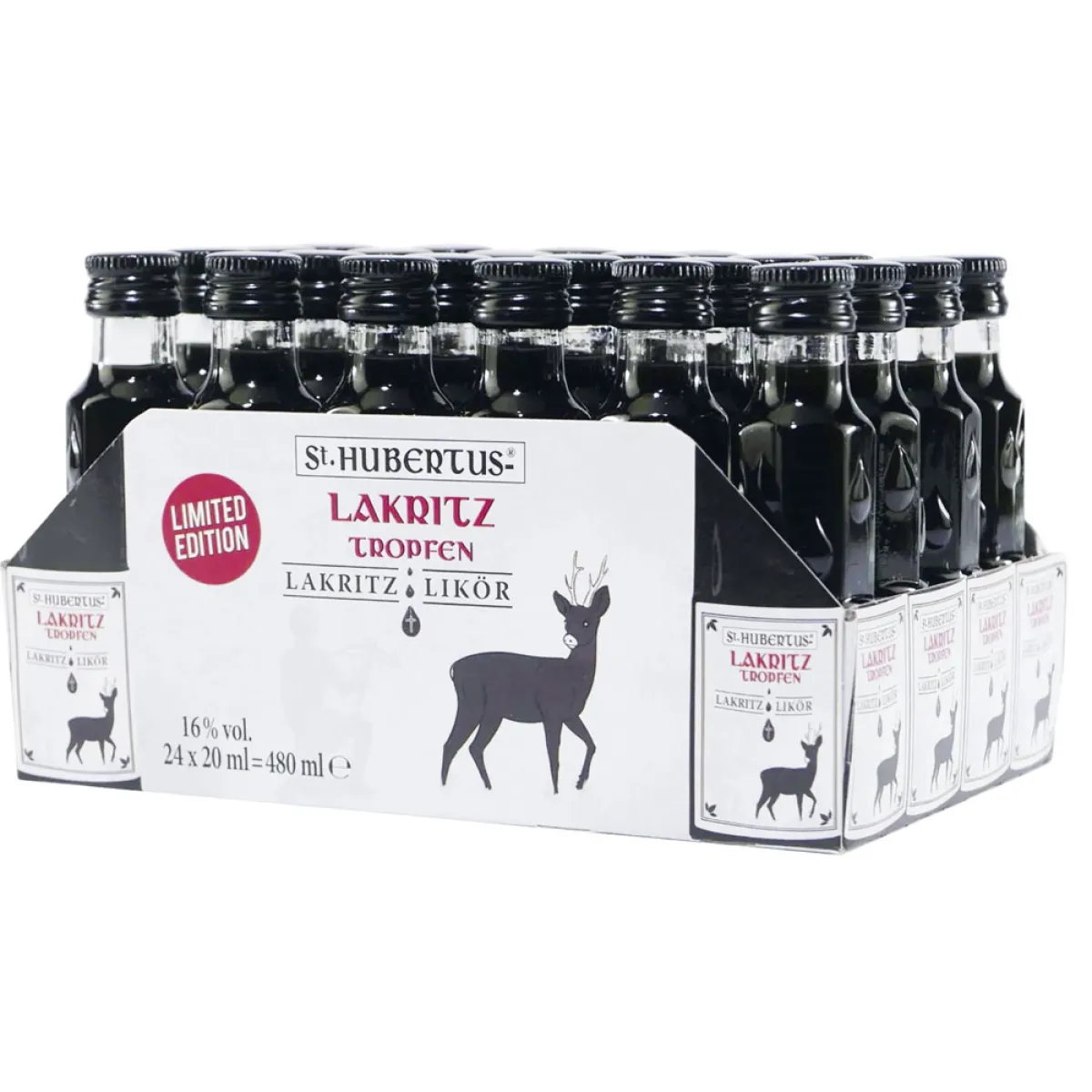 St. Hubertus-Lakritz Tropfen 16% vol. 24x20 ml