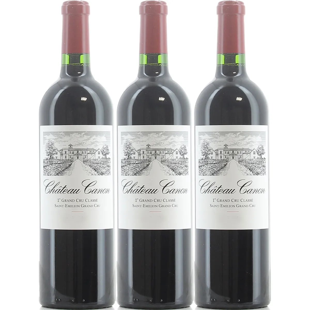 Château Canon 1er Grand Cru Classe B 3 Flaschen Original Holzkiste Rotwein trocken 0,75 l | 2021
