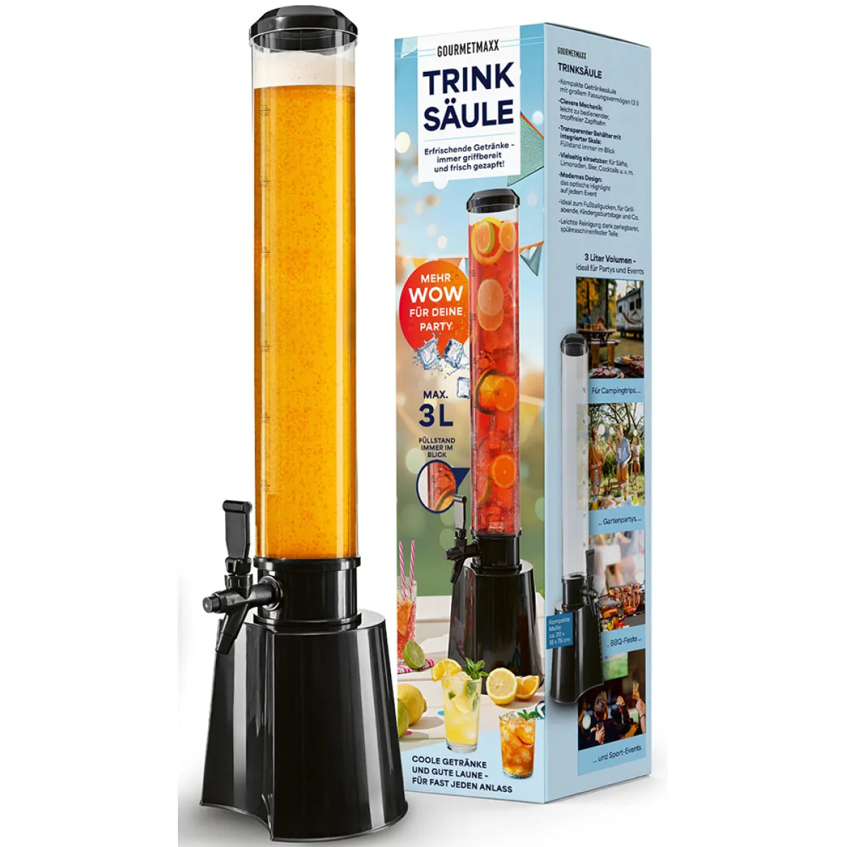 Gourmetmaxx Trinksäule 3 l Volumen