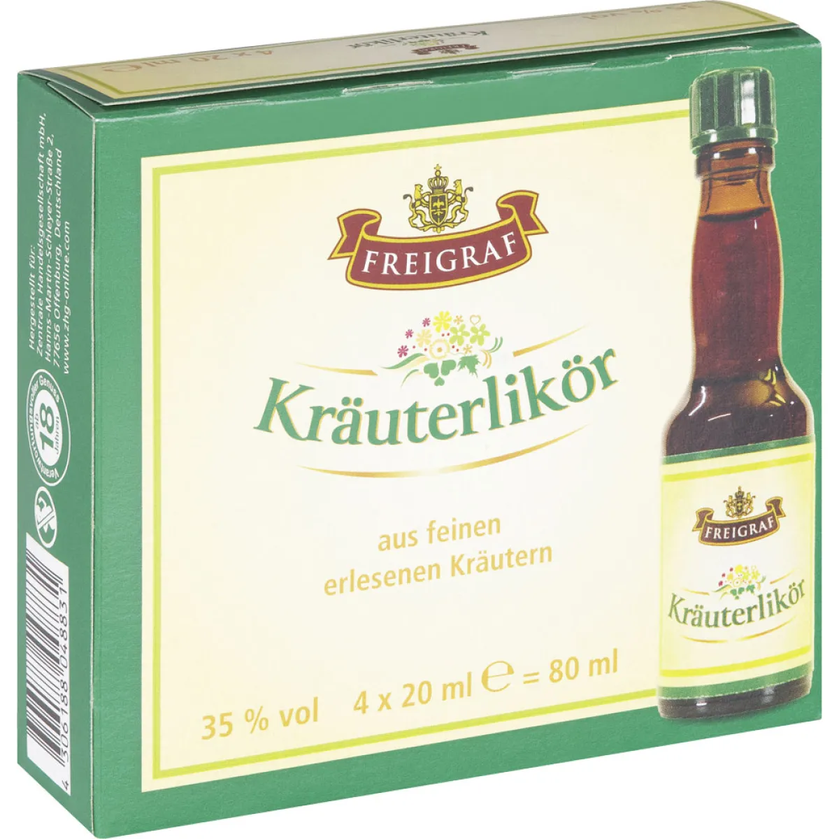 Freigraf Kräuterlikör 35% vol. 4x20 ml