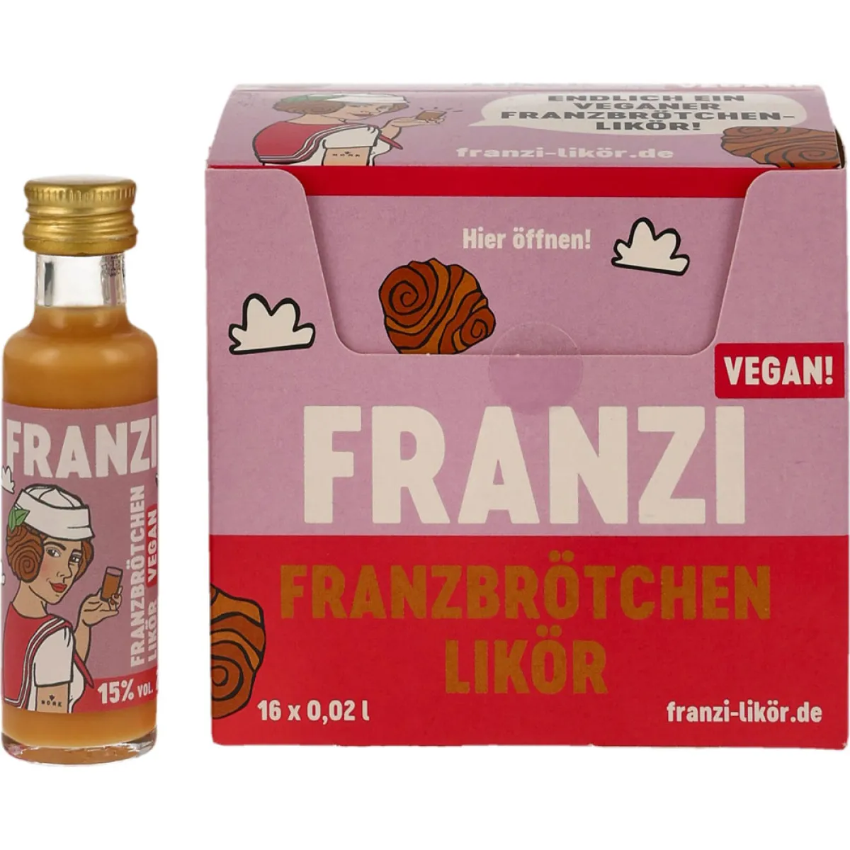 Franzi Franzbrötchenlikör Vegan 15% vol. 16x20 ml