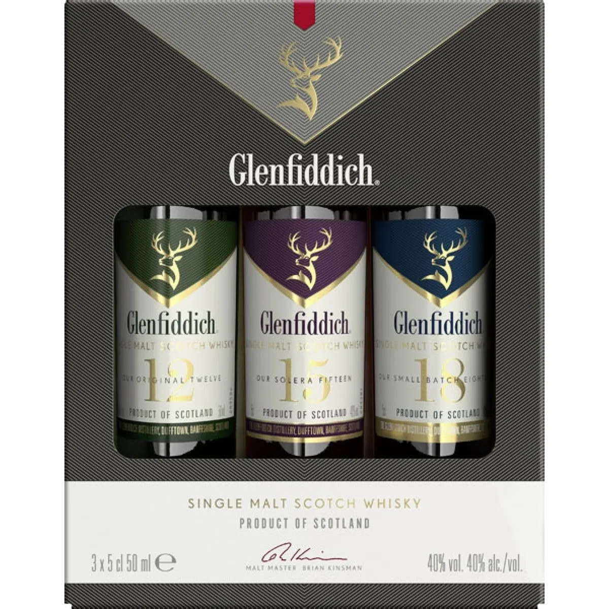 Glenfiddich Single Malt Scotch Whisky Tasting-Set 3 Flaschen 40% vol. 3 x 0,05 l