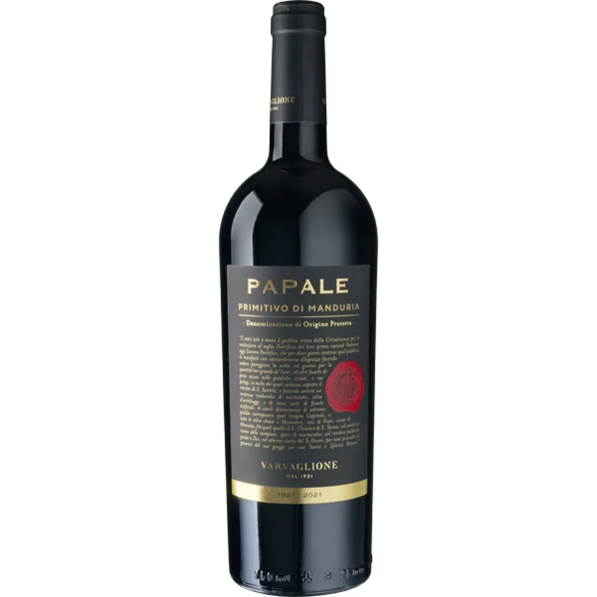 Varvaglione Vigne & Vini Papale Primitivo Linea Oro Rotwein 0,75 l | 2020