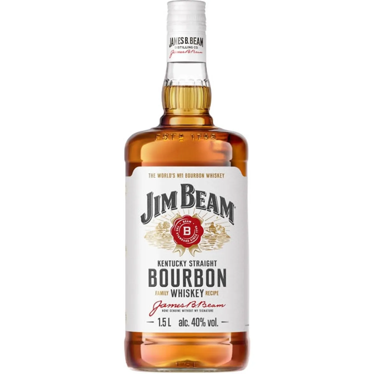 Jim Beam White Kentucky Straight Bourbon Whiskey 40% vol. 1,5 l