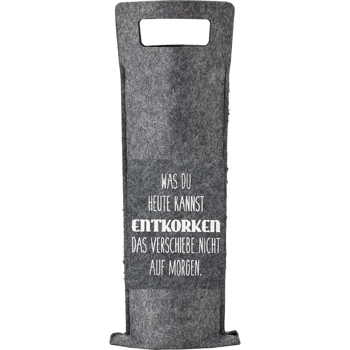 Geschenktüte Filz 'Heute entkorken..' für 1 Flasche