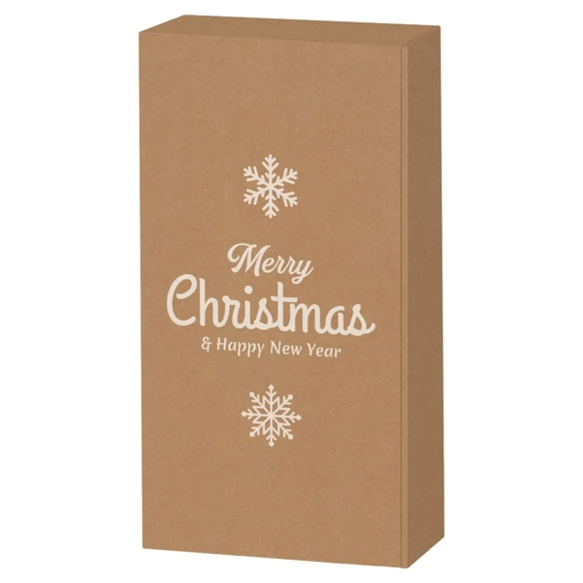 Geschenkkarton 'Merry Christmas & Happy New Year' für 2 Flaschen