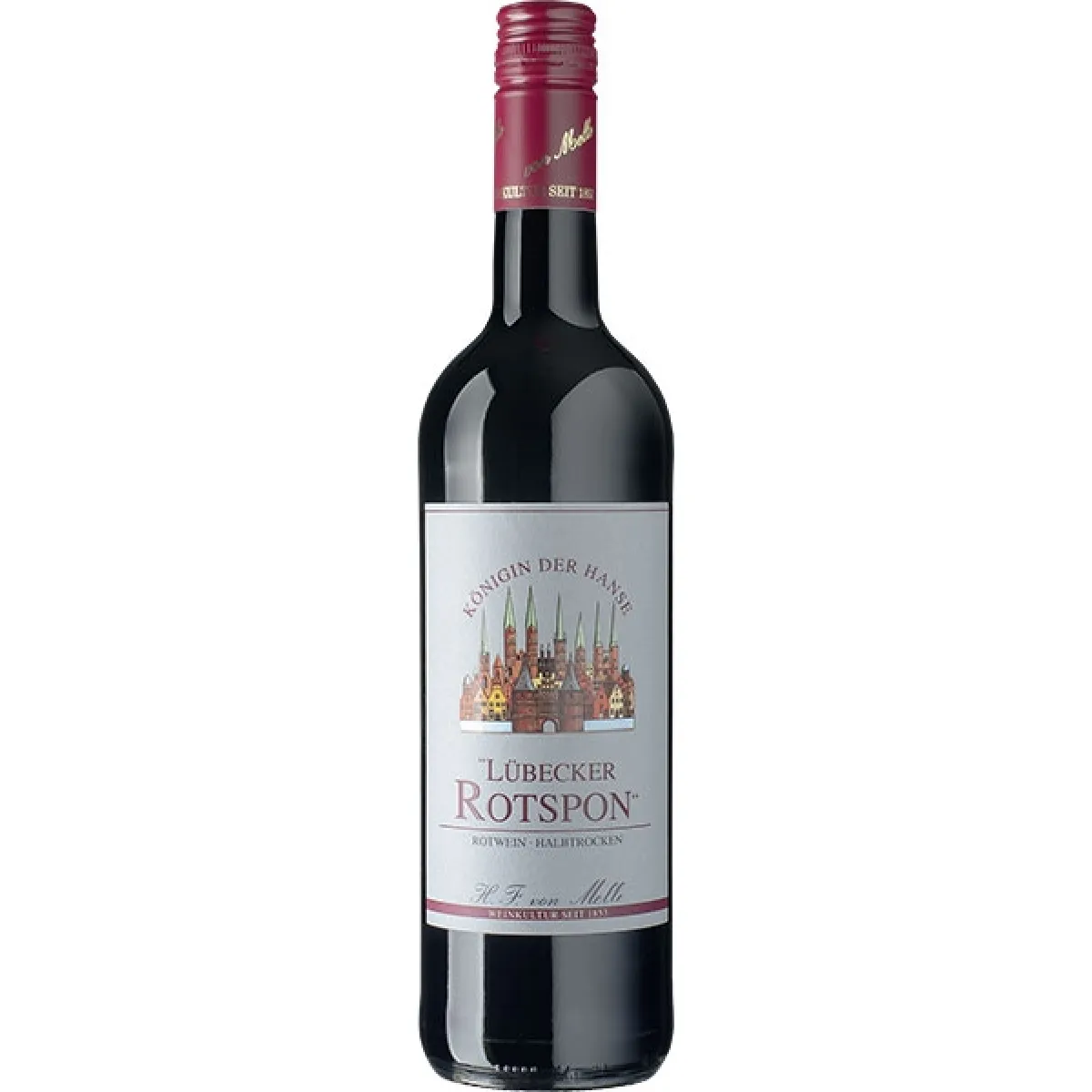Königin der Hanse Lübecker Rotspon Rotwein halbtrocken 0,75 l