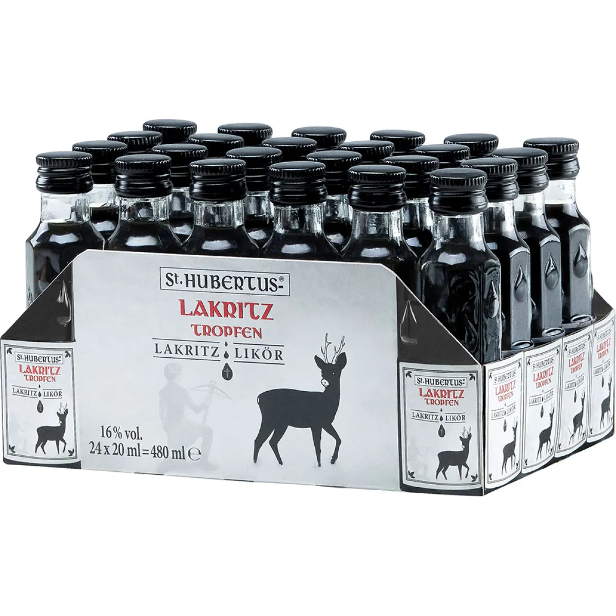 St. Hubertus-Lakritz Tropfen 16 % vol. 24x20 ml