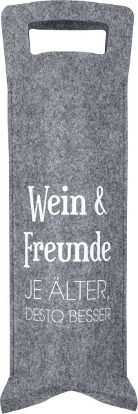 Geschenktüte Filz 'Wein & Freunde' für 1 Flasche