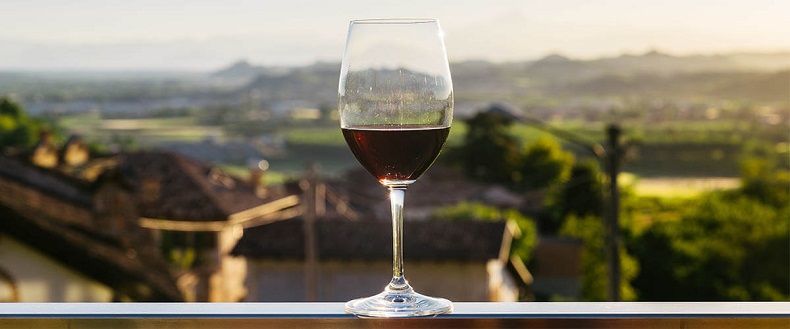 Glas mit spanischem Rotwein