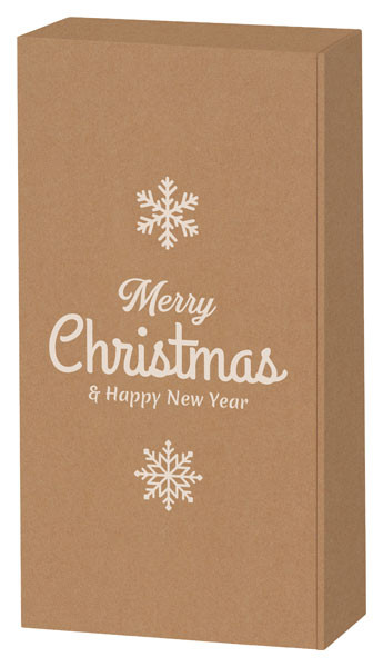 Geschenkkarton 'Merry Christmas & Happy New Year' für 2 Flaschen